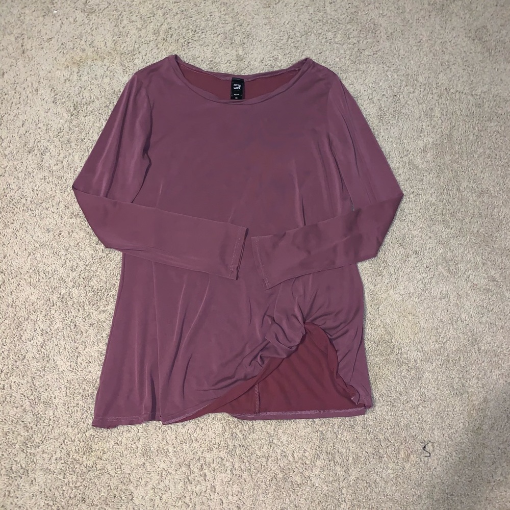 long sleeved purple shirt